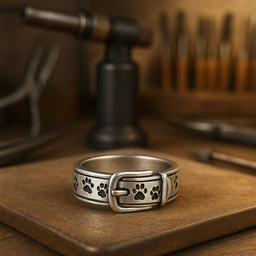 Anillo de collar dulce y elegante con diseño en forma de perro