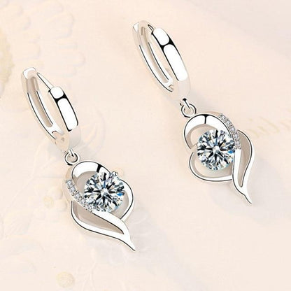 Pendientes florales de plata con circonitas 