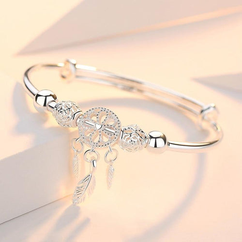 Pulsera ajustable atrapasueños de plata 925
