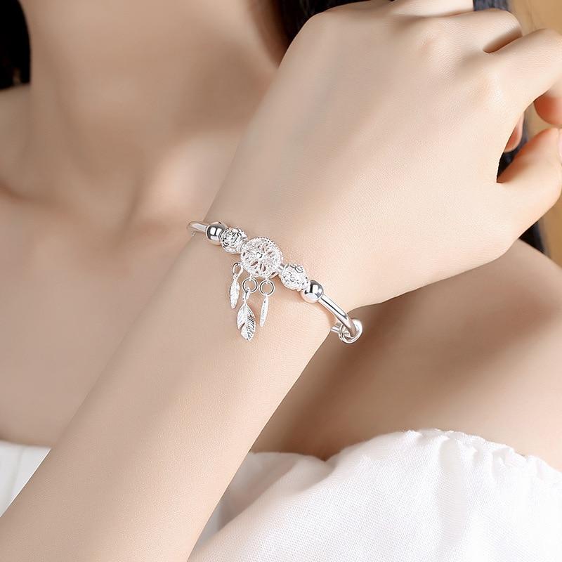 Pulsera ajustable atrapasueños de plata 925