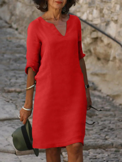 Saoirse™ - Vestido con cuello en V que disimula la barriga