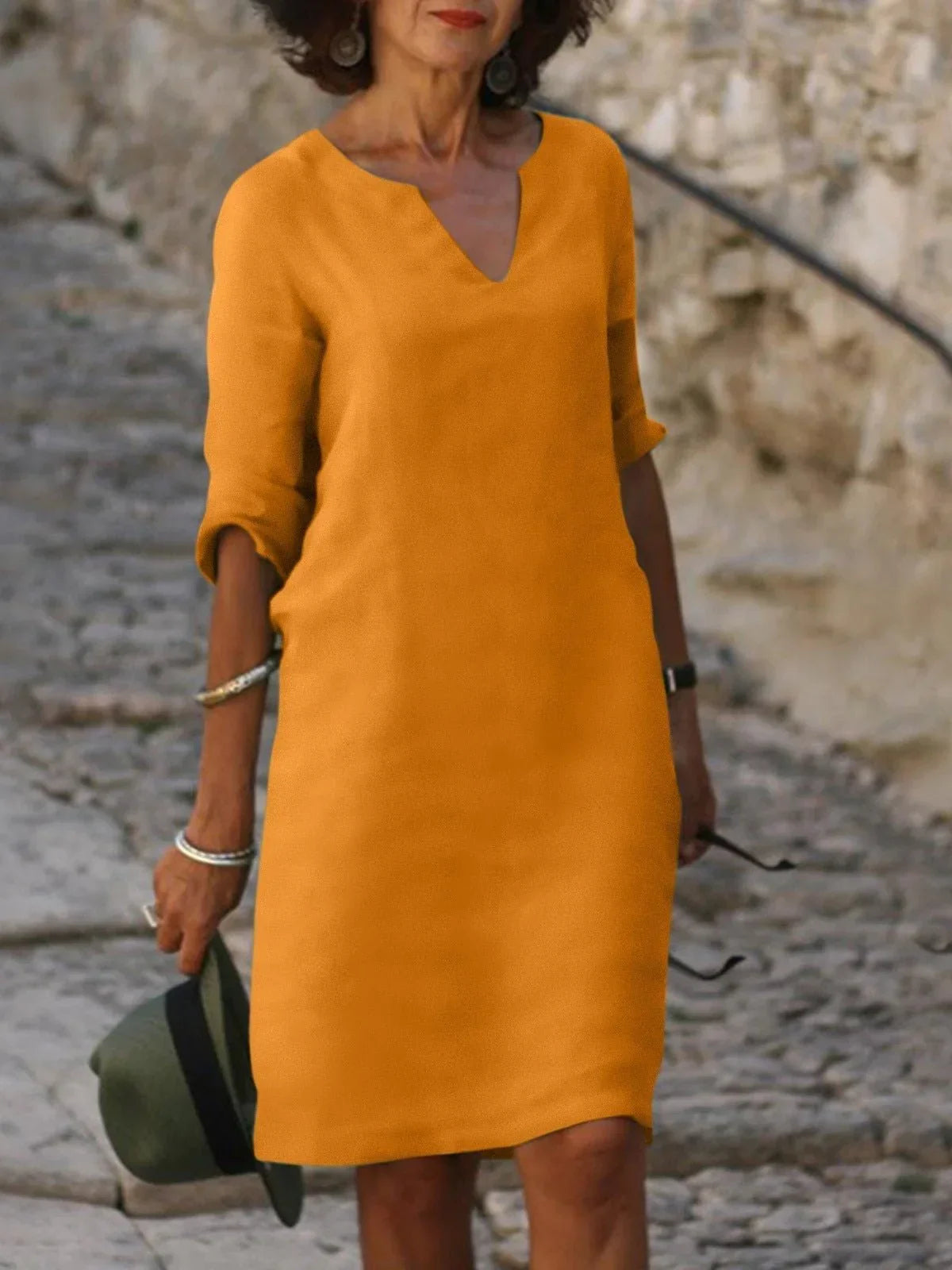 Saoirse™ - Vestido con cuello en V que disimula la barriga