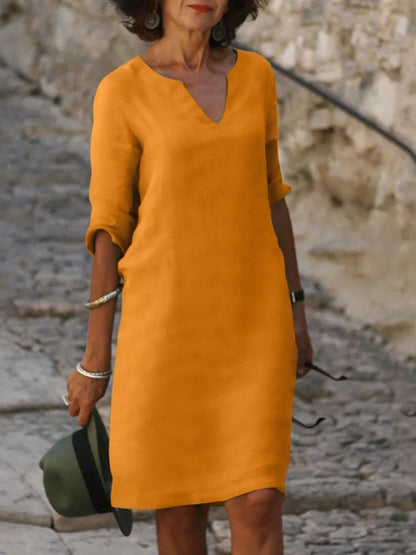 Saoirse™ - Vestido con cuello en V que disimula la barriga