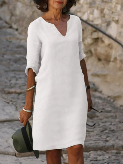 Saoirse™ - Vestido con cuello en V que disimula la barriga