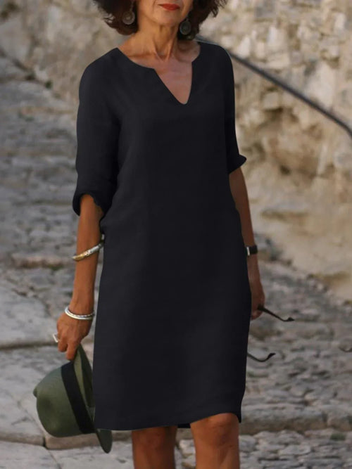 Saoirse™ - Vestido con cuello en V que disimula la barriga