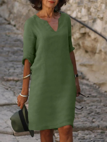 Saoirse™ - Vestido con cuello en V que disimula la barriga