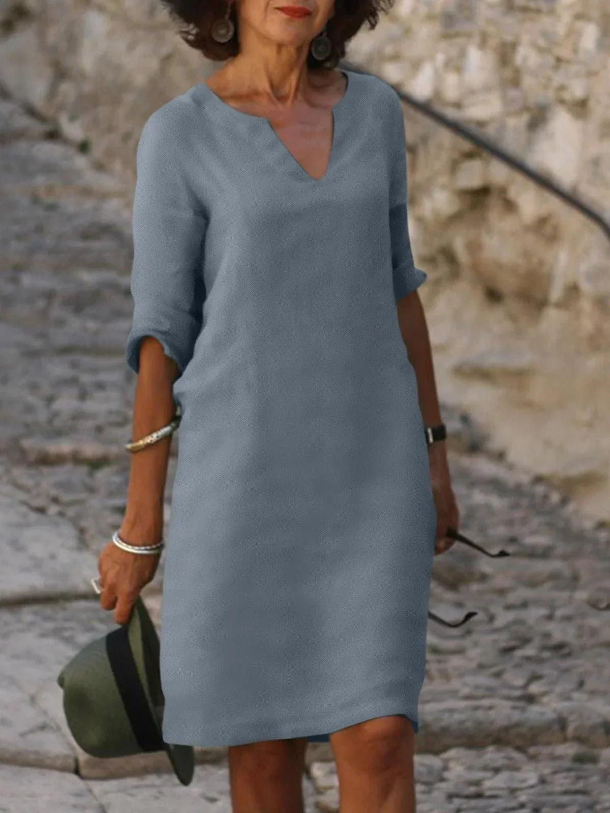 Saoirse™ - Vestido con cuello en V que disimula la barriga