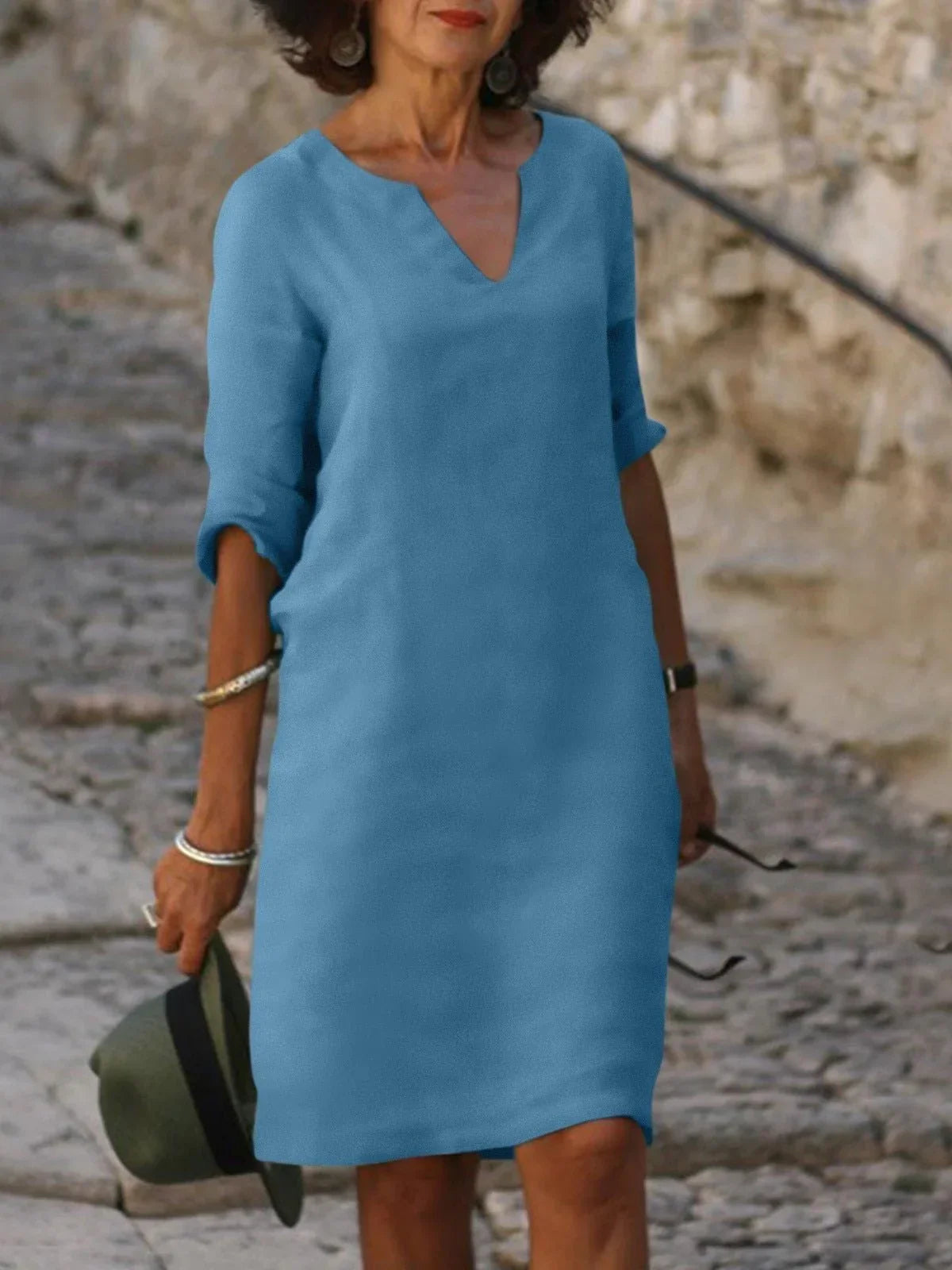 Saoirse™ - Vestido con cuello en V que disimula la barriga