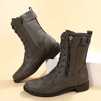 Varenna™ - Bota de combate clásica con cremallera