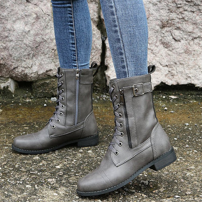 Varenna™ - Bota de combate clásica con cremallera