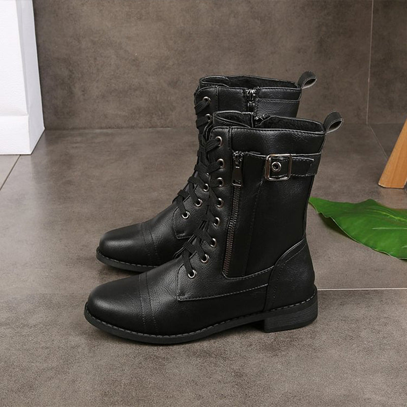 Varenna™ - Bota de combate clásica con cremallera