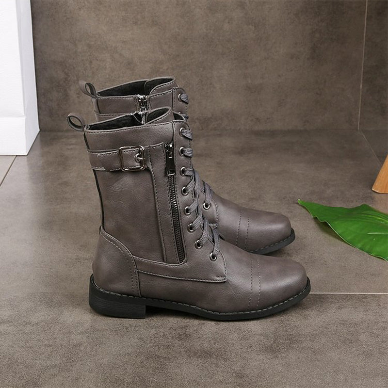 Varenna™ - Bota de combate clásica con cremallera