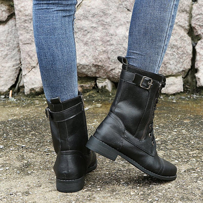 Varenna™ - Bota de combate clásica con cremallera