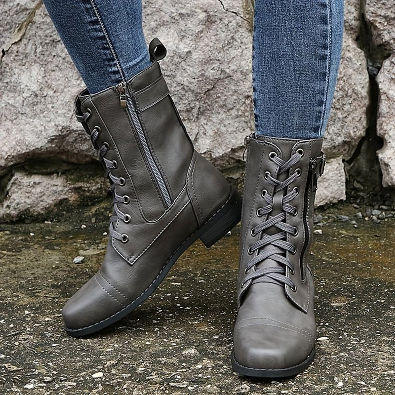 Varenna™ - Bota de combate clásica con cremallera