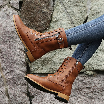 Varenna™ - Bota de combate clásica con cremallera