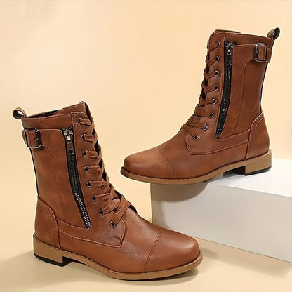 Varenna™ - Bota de combate clásica con cremallera