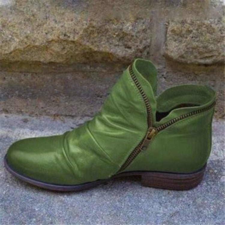 Elena™ - Botines urbanos de piel con cremallera 