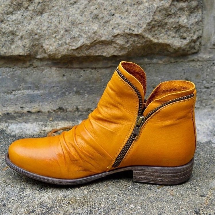 Elena™ - Botines urbanos de piel con cremallera 