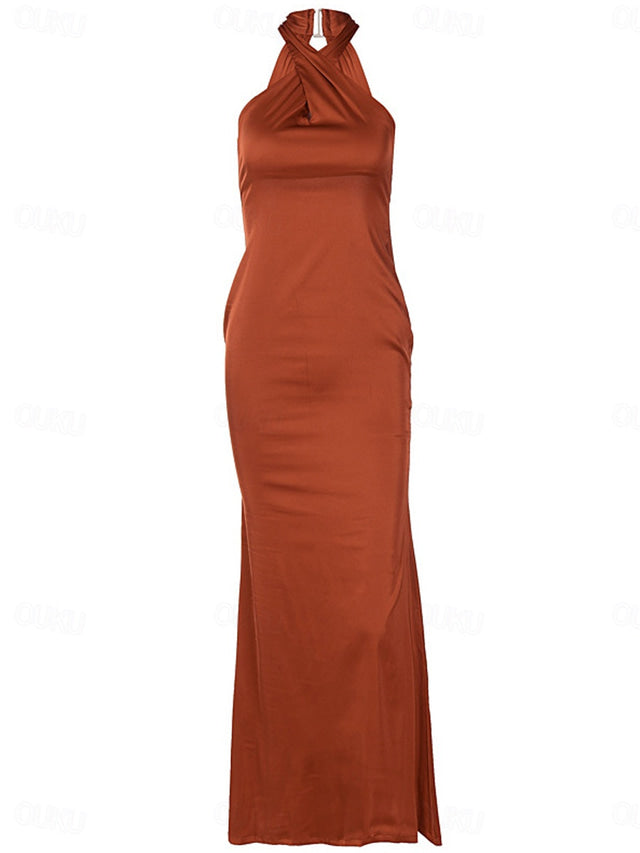 Solenyra™ | Vestido largo con cuello halter