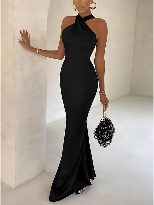 Solenyra™ | Vestido largo con cuello halter